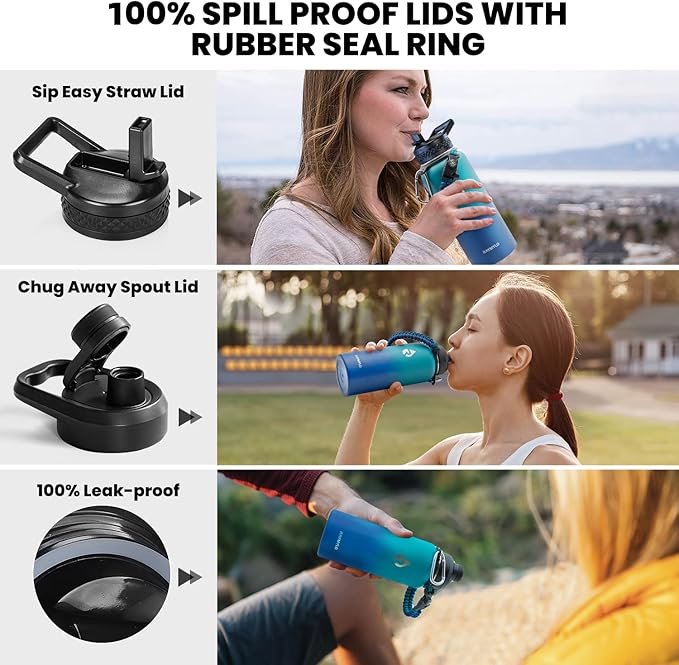 RAYMYLO Insulated Water Bottle 32 oz, Triple Wall Vacuum Stainless Steel - Image 3