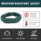 50FT Outdoor Extension Cord-16/3 SJTW Durable Green Extension Cable - Image 7