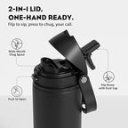 POWCAN 18 oz Insulated Water Bottle: 2-in-1 Push-Button Spout & Quick-Flip Straw - Image 2