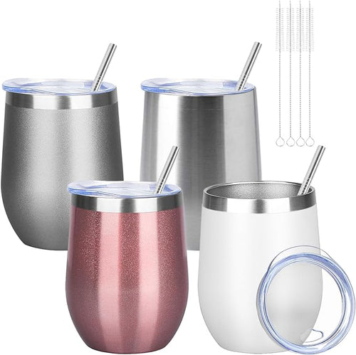 12oz/4 Pack Wine Tumbler Glasses by YEBTSLife