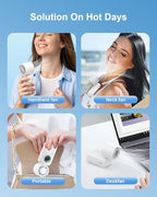 Handheld Turbo Fan with Ice Cooling, High Speed Personal Fan, Neck Fan - Image 7