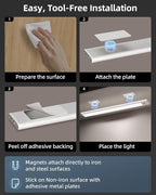 17" Under Cabinet Lights, Motion Sensor Light, Wireless Closet Lights, 3 Color - Image 6