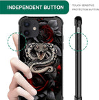 for iPhone 12/12 Pro Case, Entwined Rose Snake Pattern Graphic Design Girl Boy - Image 4