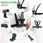 KINGKI Mobile Phone Chest Strap Harness Mount Head Strap Holder Kit - Image 3