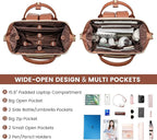 LOVEVOOK Leather Backpack for Women, 15.6 inch Laptop Backpack, Professional - Image 2
