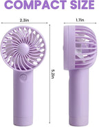 6 Pcs Mini Handheld Fan Bulk, 3 Speed Portable Personal USB Rechargeable Fan - Image 9
