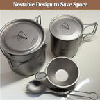 750ml/420ml Ultralight Titanium Pot Coffee Tea Mug Combo - Image 6