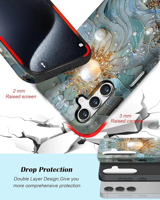 Compatible for Samsung Galaxy S25 FE 5G Case, Dual Layer Heavy Duty 2 in 1 - Image 3