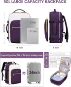 LOVEVOOK 50L Travel Backpack for Women & Men, Airline Approved Carry On Luggage - Image 3