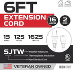 Iron Forge Cable 2 Prong Outdoor Extension Cord 6 ft, 16/2 SJTW 6 Foot White - Image 2