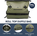 Haimont Large Waterproof Duffel Backpack Roll-Top Heavy Duty Dry Duffle Bag - Image 4