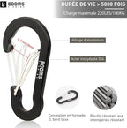 Booms Fishing CC5 Multi-Use Carabiner Clips, 10 Pack 2.3"/ 3.1" Caribeener Clips - Image 2