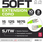 Iron Forge Cable 10 Gauge Extension Cord 50 ft, 10/3 Heavy Duty Extension Cord - Image 2