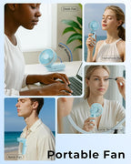 TUNISE Portable Handheld Fan, 180 Adjustable, 6 Speed Wind, USB Rechargeable - Image 7