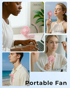 TUNISE Portable Handheld Fan, 180 Adjustable, 6 Speed Wind, USB Rechargeable - Image 7