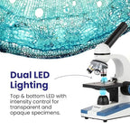 AmScope M150C / M150C-I 40X-1000X All-Metal Optical Glass Lenses Cordless LED - Image 5