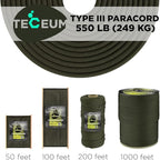 TECEUM 5/32" Paracord Rope 1000 – 1000ft / 200ft / 100ft / 50ft – Tactical - Image 9