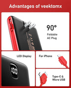 VEEKTOMX Portable Charger with Built in Cables 10000mAh, Power Bank - Image 8