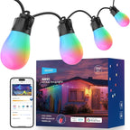 NEEWER 48ft Outdoor String Lights, App Control Smart AI RGBW Hanging Outside by Neewer