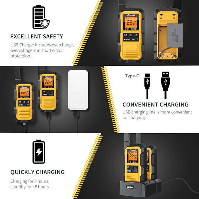 Gaswei G2pro+ IP67 Waterproof Floating Heavy Duty Walkie Talkies Long Range - Image 8