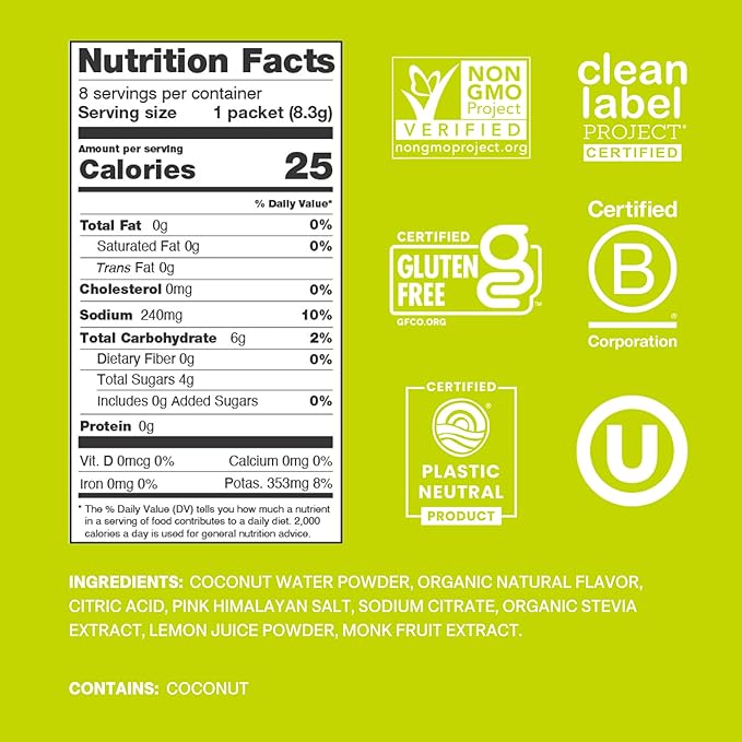 Cure Hydration | Plant-Based Electrolyte Drink Mix | No Added Sugar | FSA-HSA | - Image 2