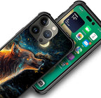 for iPhone 13 Pro Case, Star Cave Hungry Wolf Pattern Graphic Design Girl Boy - Image 3