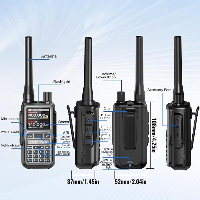 Baofeng Radio UV-5R Mini Ham Radio Long Range Two Way Radio NOAA Weather Radio - Image 9