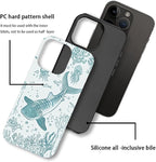 for iPhone 14 Pro Max Case, HH2 Ocean Whale Shark Hybrid 2 Layer Hard Shell - Image 3