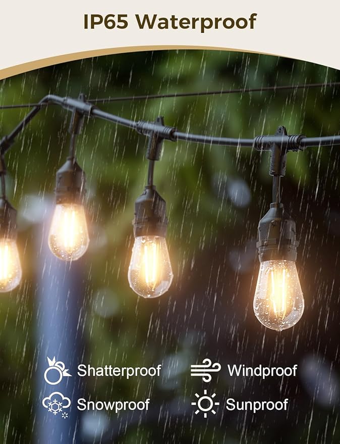 XMCOSY+ Smart Outdoor String Lights, 98Ft LED Patio Lights Waterproof IP65 - Image 6
