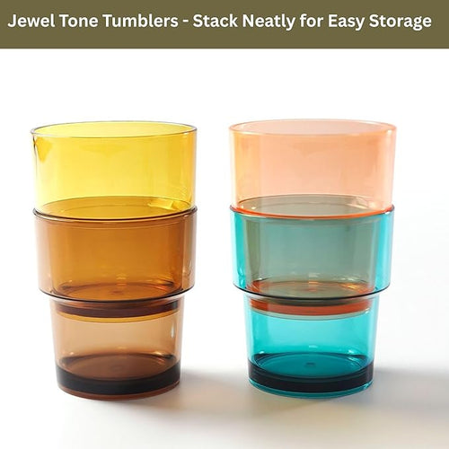 14 oz Plastic Stackable Drinking Tumblers, Dishwasher Safe, Durable - Image 2