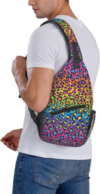 Rainbow Leopard Print Crossbody Sling Bags - Image 7