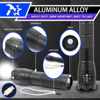 6 Pack LED Rechargeable Flashlight, Super Bright Small Mini Camping Flashlights - Image 2