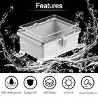 LeMotech Electrical Box, IP67 Waterproof Hinged Clear Cover Stainless Steel - Image 3