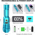 Flashlights High Lumens Rechargeable, 000LM LED Super Bright Flash Light - Image 3