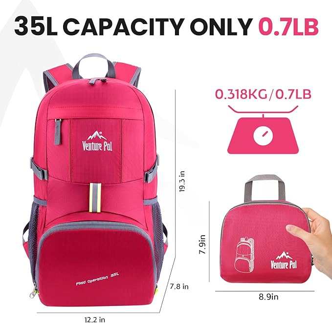 Venture Pal 35L Ultralight Lightweight Packable Foldable Travel Camping Hiking - Image 5