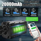 Emergency Radio Hand Crank Solar, AM/FM/SW NOAA Weather Radio Built-in 20000mah - Image 2
