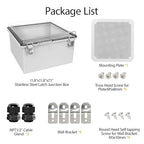 LeMotech Electrical Box, IP67 Waterproof Hinged Clear Cover Stainless Steel - Image 8