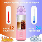 SLUXKE 24oz Insulated Water Bottle 18/10 Stainless Steel - Image 4
