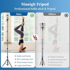 Nineigh Phone Tripod, Aluminum Alloy Selfie Stick Tripods, Compatible - Image 7