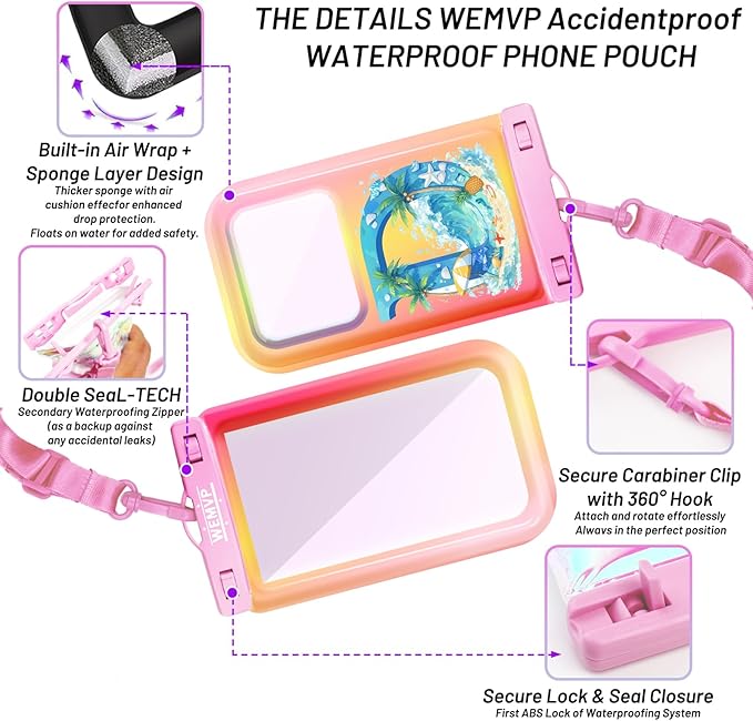 Personalized Initial Waterproof Phone Pouch Case - Image 3