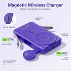 Magnetic Portable Charger Built-in Cables, 10000mAh Fast Charging Wireless - Image 6