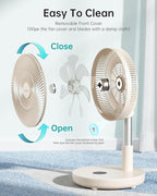 TriPole Foldable Standing Fan 12" Portable Rechargeable Battery Pedestal Fan - Image 7