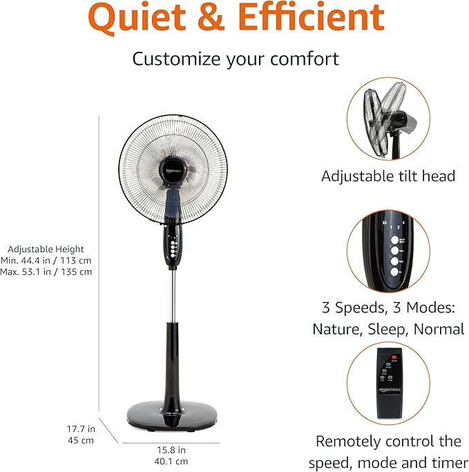 Amazon Basics 16" Pedestal Fan - Image 2