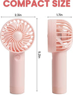 6 Pcs Mini Handheld Fan Bulk, 3 Speed Portable Personal USB Rechargeable Fan - Image 4