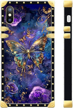 Compatible with iPhone Xs Max Case, Glistening Golden Butterfly Vibrant Purple - Image 3