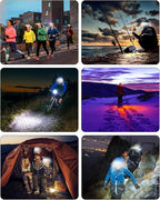 Headlamps Rechargeable with Red Light 2 Pack, Wide Beam Running LED Head Lamp - Image 8
