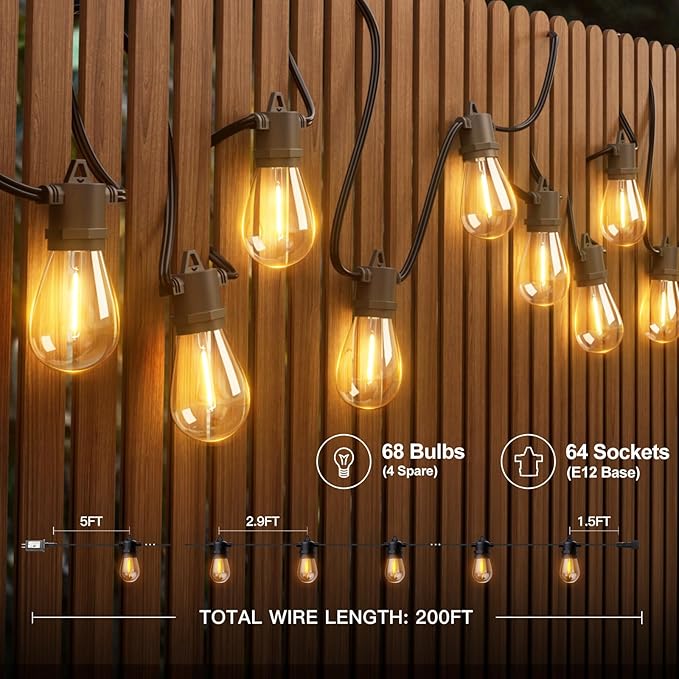 addlon 200FT LED Outdoor String Lights - Image 6