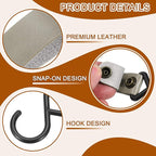 uxcell 5pcs PU Leather Hooks, Leather Straps - Image 3