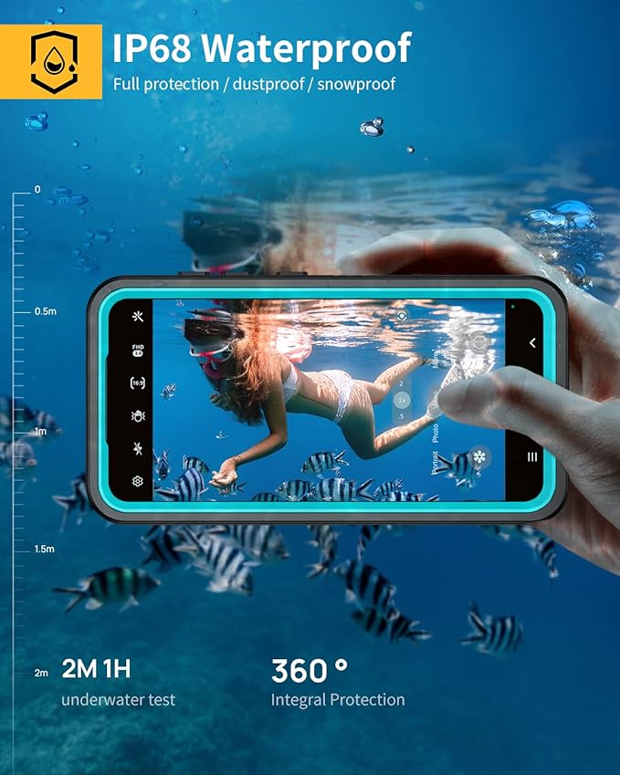 Lanhiem for Samsung Galaxy S23 Case, IP68 Waterproof Dustproof, Built-in Screen - Image 2