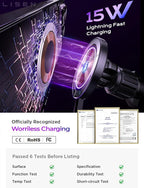 LISEN for 15W MagSafe Car Mount Charger, Magnetic Wireless Car Charger for - Image 4
